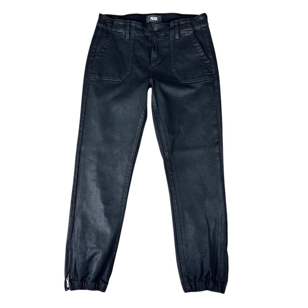 PAIGE Mayslie Jogger Pants Womens Size 29 Black Ankle Zip Utility Pockets